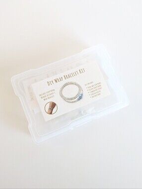 DIY Beaded Wrap Bracelet Activity Kit - Blue Swarovski Pearls